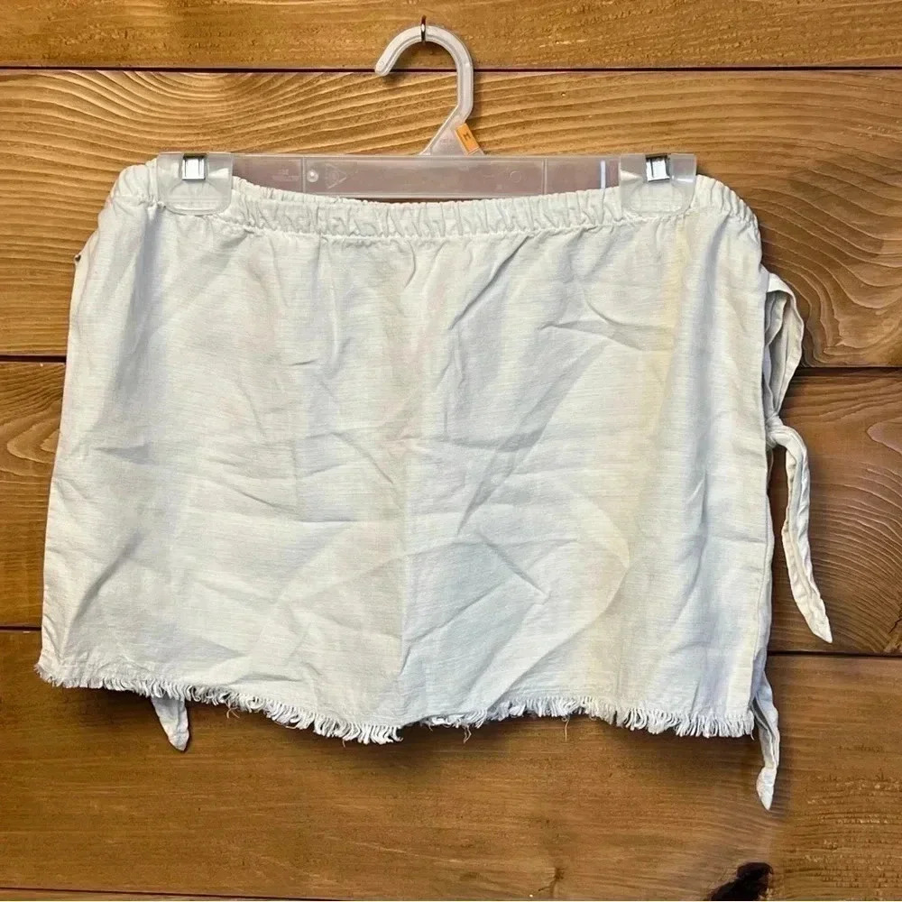 Cloth & Stone Women Skirt XS Linen Blend Mini Frayed Hem Night Out Ties USA MADE
